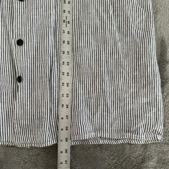 Flax Monochrome Striped Button Down Shirt - Picture 5 of 6